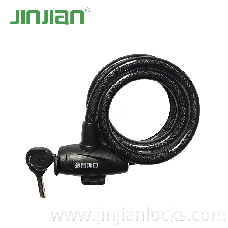 High Quality Anti-theft 4 Feet PVC Coat Steel Anti-scratch Coating Mountain Road Bike Bicycle Cable Lock with Mounting Bracket